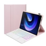 Για  Xiaomi Pad 6 / Pad 6 Pro A0N7-AS Lambskin Texture Ultra-thin Backlight Bluetooth Keyboard Leather Case with Touchpad (Pink)