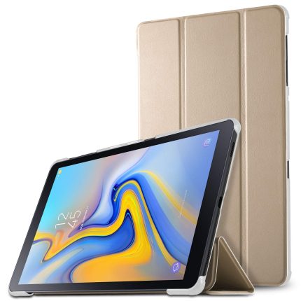 For Samsung Galaxy Tab A 10.5 Case (2018 released SM-T590 / T595) – Slim Thin Leather Case Book cover με πίσω κάλυμμα σιλικόνης Διάφανο – Gold (oem)