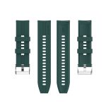 For Amazfit GTR 2e / GTR 2 22mm Silicone Watch Band with Silver Buckle(Dark Green) - Image 4