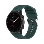 For Amazfit GTR 2e / GTR 2 22mm Silicone Watch Band with Silver Buckle(Dark Green) - Image 2