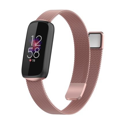 Για Fitbit Luxe Special Edition Milanese Metal Magnetic Band (ροζ)