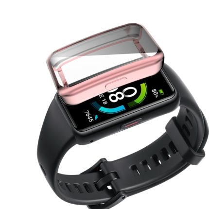 Για το Huawei Band 6 / 6 Pro / Honor Band 6 Πλήρης κάλυψη με ηλεκτρολυτική προστατευτική θήκη TPU (ροζ)