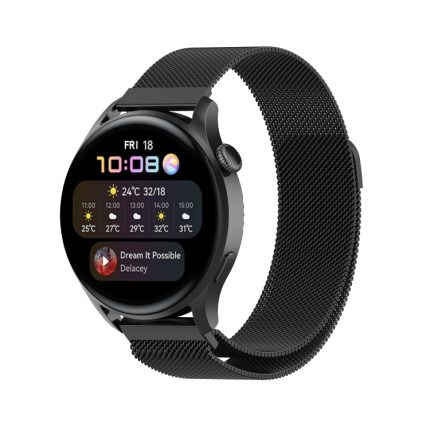 For Huawei Watch GT 3 46mm/GT Runner 22mm Milan Metal Watch Band(Black)