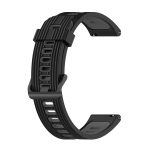 For Samsung Galaxy Watch4/Active2 20mm Two-color Stripe Silicone Watch Band(Black Dark Grey) - Image 2