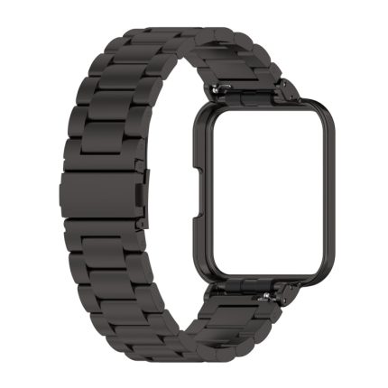 Three-bead Steel Watch Band for Xiaomi Redmi Watch 2 Lite International Version(Black)