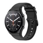 Για Xiaomi Watch S1  γυαλιστερό λουράκι  ρολογιού σιλικόνης 22 mm (Μαύρο)