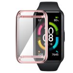 Για Huawei Band 7 Πλήρης κάλυψη ηλεκτρολυτική θήκη ρολογιού TPU (ροζ)