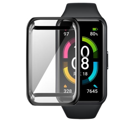 Για Huawei Band 7 Πλήρης κάλυψη ηλεκτρολυτική θήκη ρολογιού TPU (Μαύρη)