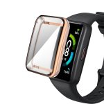 Για θήκη ρολογιού Huawei Band 7 Πλήρης κάλυψη με επιμετάλλωση TPU (Ροζ χρυσό)