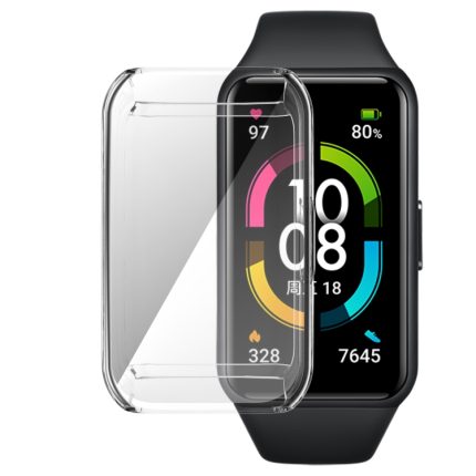 Για Huawei Band 7 Πλήρης κάλυψη ηλεκτρολυτική θήκη ρολογιού TPU (διαφανή)