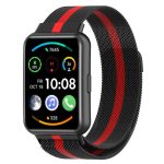 For Huawei Watch Fit 2 Milan Magnetic Stainless Steel Watch Band(Black Red)