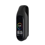 Για Xiaomi Mi Band 7 / 6 / 5 / 4 λουράκι  ρολογιού σιλικόνης με κλιπ φύλλου χάλυβα (Μαύρη)