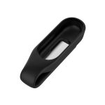 Για Xiaomi Mi Band 7 / 6 / 5 / 4 λουράκι  ρολογιού σιλικόνης με κλιπ φύλλου χάλυβα (Μαύρη) - Image 5