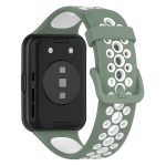 Για Huawei Watch Fit 2 Δίχρωμο λουρά  σιλικόνης (ανοιχτό πράσινο+λευκό)