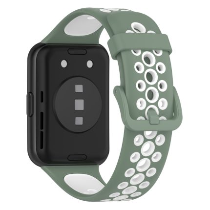 Για Huawei Watch Fit 2 Δίχρωμο λουρά  σιλικόνης (ανοιχτό πράσινο+λευκό)
