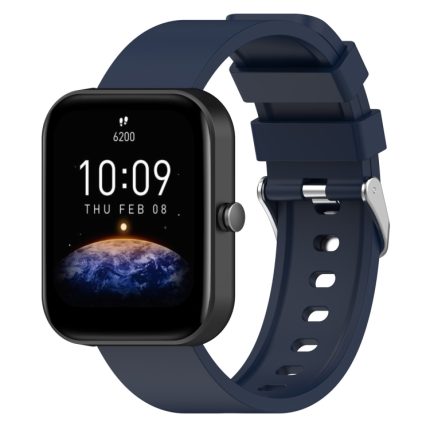 Για Amazfit Bip 3 λουράκι ρολογιού σιλικόνης τύπου Steps 20mm (Midnight Blue)