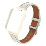 For Xiaomi Redmi Watch 2 Genuine Leather Metal Case Integrated Watch Band(Warm White + Ivory Case) - Image 3