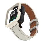 For Xiaomi Redmi Watch 2 Genuine Leather Metal Case Integrated Watch Band(Warm White + Ivory Case) - Image 4