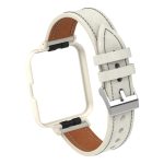 For Xiaomi Redmi Watch 2 Genuine Leather Metal Case Integrated Watch Band(Warm White + Ivory Case) - Image 2