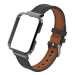 Για το Xiaomi Redmi Watch 2 Lite Γνήσια Δερμάτινη Μεταλλική θήκη Ενσωματωμένο λουράκι  ρολογιού (Μαύρη) - Image 2