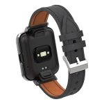 Για το Xiaomi Redmi Watch 2 Lite Γνήσια Δερμάτινη Μεταλλική θήκη Ενσωματωμένο λουράκι  ρολογιού (Μαύρη) - Image 4