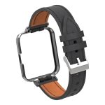 Για το Xiaomi Redmi Watch 2 Lite Γνήσια Δερμάτινη Μεταλλική θήκη Ενσωματωμένο λουράκι  ρολογιού (Μαύρη) - Image 5