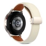 For Realme Watch 3/Amazfit GTR4/4 Pro Universal Folding Buckle Genuine Leather Watch Band(Beige White) - Image 2
