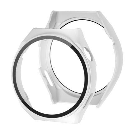 For Huawei GT3 Pro 46mm 2 in 1 PC Frame + Tempered Glass Film Watch Protective Case(White)