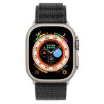 Nylon Loop Watch Band For Apple Watch Ultra 49mm&Watch Ultra 2 49mm / Series 9&8&7 45mm / SE 3&SE 2&6&SE&5&4 44mm / 3&2&1 42mm(Black)