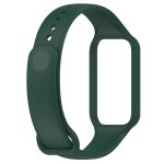 For Redmi Band 2 Solid Color Silicone Integrated Watch Band(Dark Green)