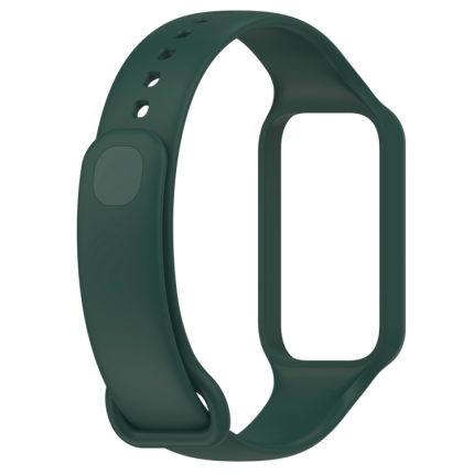For Redmi Band 2 Solid Color Silicone Integrated Watch Band(Dark Green)