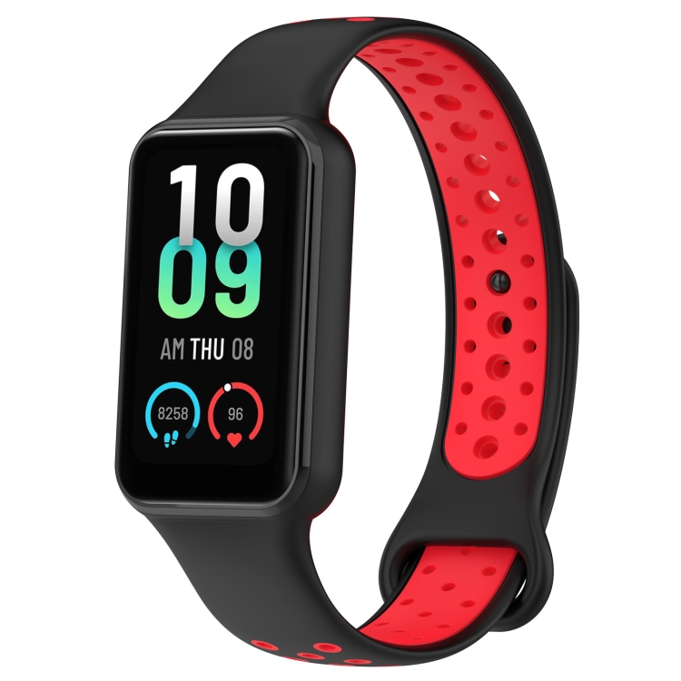 EDA004338501B For Redmi Band 2 Loop Two-Color Breathable Silicone Watch Band(Black+Red) - Image 1
