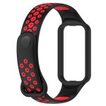 For Redmi Band 2 Loop Two-Color Breathable Silicone Watch Band(Black+Red) - Image 2
