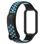For Redmi Band 2 Loop Two-Color Breathable Silicone Watch Band(Black+Blue) - Image 2