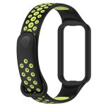 For Redmi Band 2 Loop Two-Color Breathable Silicone Watch Band(Black+Lime) - Image 2