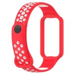 For Redmi Band 2 Loop Two-Color Breathable Silicone Watch Band(Red+White) - Image 2