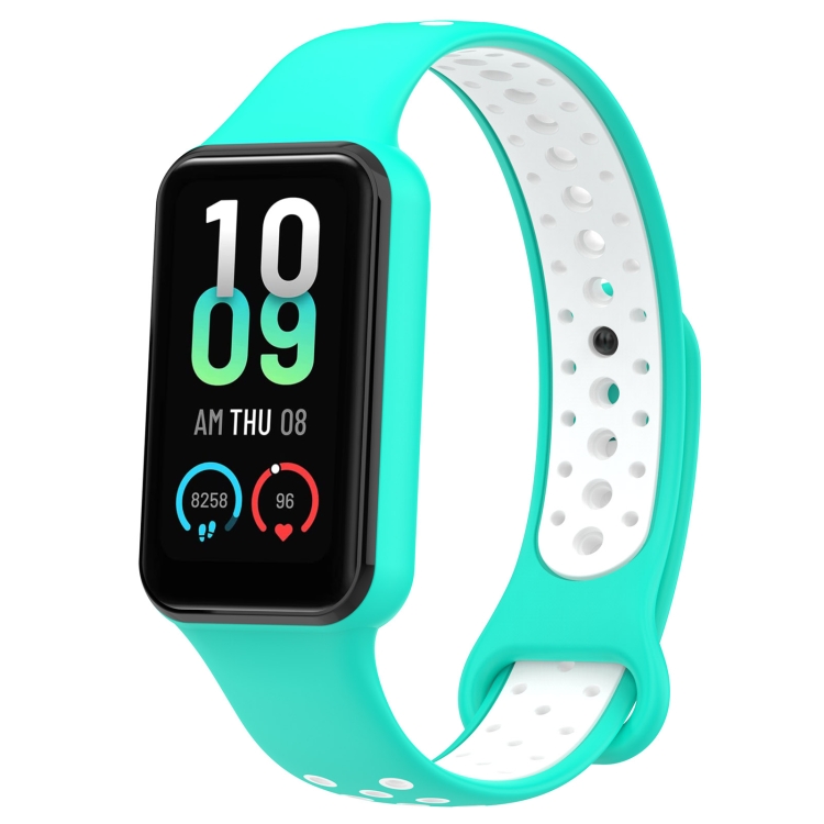 EDA004338501H For Redmi Band 2 Loop Two-Color Breathable Silicone Watch Band(Cyan+White) - Image 1
