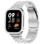 For Xiaomi Redmi Watch 3 / Mi Watch Lite 3 2 in 1 Three-bead Metal Watch Band with Watch Frame(Silver) - Image 2