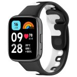 For Redmi Watch 3 Lite Stitching Two Color Silicone Watch Band(Black White) - Image 4
