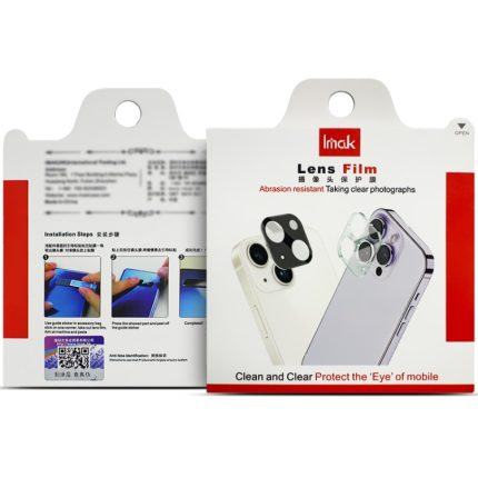 For iPhone 15 / 15 Plus imak High Definition Integrated Glass Lens Film Black Version
