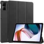 Για Xiaomi Redmi Pad SE Custer Pure Color 3-πτυχής δερμάτινη θήκη tablet (Μαύρη)