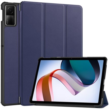 Για Xiaomi Redmi Pad SE Custer Pure Color 3-πτυχής δερμάτινη θήκη για tablet (Σκούρο μπλε)
