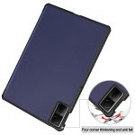 Για Xiaomi Redmi Pad SE Custer Pure Color 3-πτυχής δερμάτινη θήκη για tablet (Σκούρο μπλε) - Image 3
