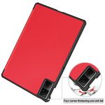 Για Xiaomi Redmi Pad SE Custer Pure Color Δερμάτινη θήκη για tablet (Κόκκινο) Pure Color 3-πτυχής θήκη - Image 2