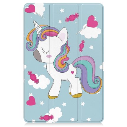 Για Xiaomi Redmi Pad SE Custer Painted 3-fold Holder Smart Leather Case Tablet (Unicorn)