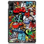 For Xiaomi Redmi Pad SE Custer Painted 3-Fold Holder Smart Leather Tablet Case(Graffiti) - Image 4