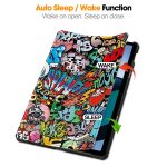 For Xiaomi Redmi Pad SE Custer Painted 3-Fold Holder Smart Leather Tablet Case(Graffiti) - Image 2