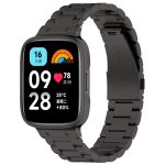 For Redmi Watch 3 Lite / Watch 3 Active 2 in 1 Three-bead Metal Watch Band with Watch Frame(Black)
