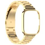 For Redmi Watch 3 Lite / Watch 3 Active 2 in 1 Three-bead Metal Watch Band with Watch Frame(Gold) - Image 3