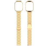 For Redmi Watch 3 Lite / Watch 3 Active 2 in 1 Three-bead Metal Watch Band with Watch Frame(Gold) - Image 4